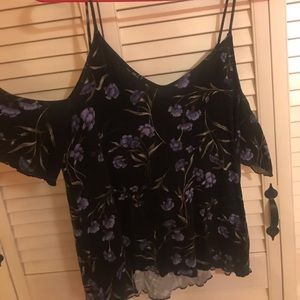 American eagle cut out shoulder blouse
